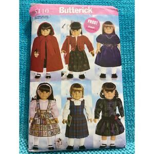 Butterick Sewing pattern 5110 18" doll clothes